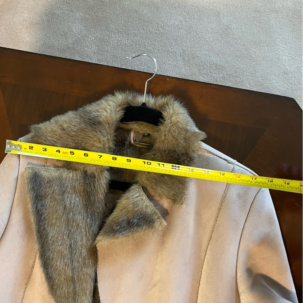 Brandon Thomas Mid-length Faux Suede Leather Faux Fur Lined Coat - Size S - Picture 7 of 13